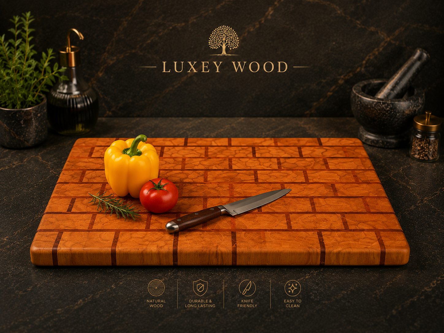 تخته گوشت تمام‌ چوب راش و عناب luxey wood