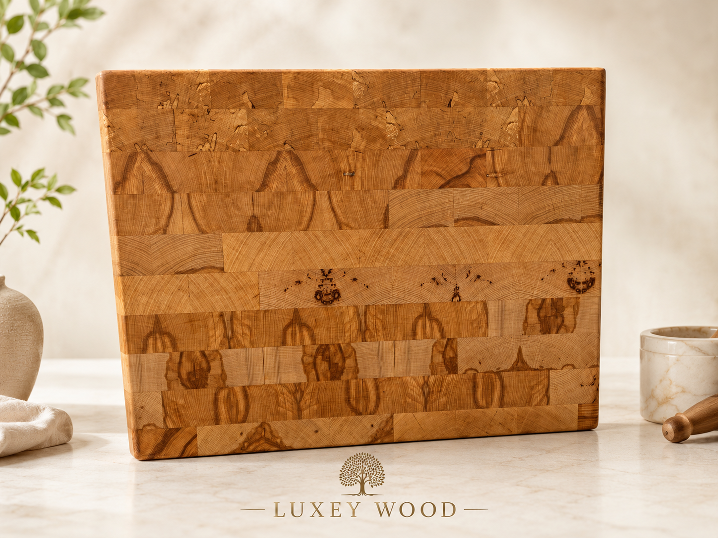 تخته گوشت تمام چوب لاکسی وود ساخته شده از چوب طبیعی با ساختار (End Grain)